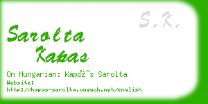 sarolta kapas business card